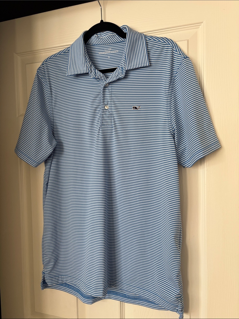 Vineyard Vines Light Blue & White Striped Polo